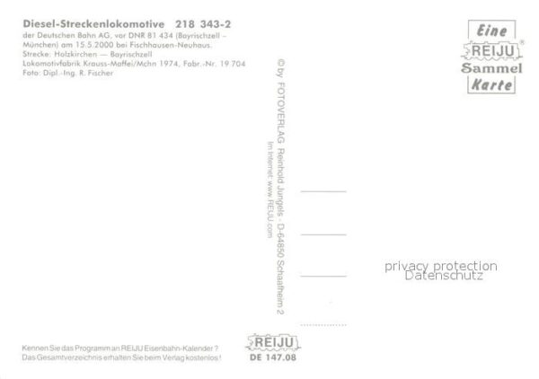 Eisenbahn Diesel-Streckenlokomotive 218 343-2 Fis – Bild 2
