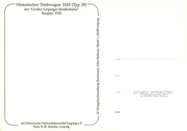 Strassenbahn Triebwagen 1043 Grosse Leipziger Strass – Bild 2