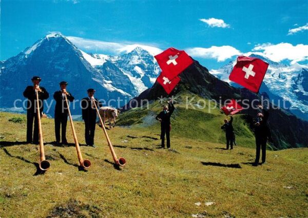 Alphorn Alphornbläser Fahnenschwinger Eiger Mön