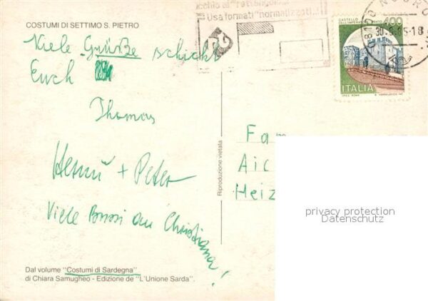 Trachten Italien Settimo S. Pietro Sardegna – Bild 2