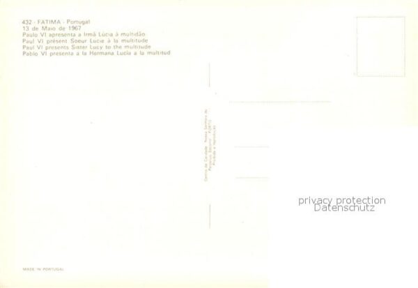 Papst Paulo VI Irma Lucia Fatima Portugal – Bild 2