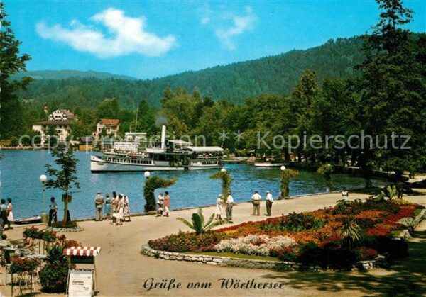 Dampfer Seitenrad Pörtschach am Wörthersee Blumenstrand
