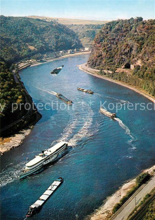Dampfer Seitenrad Frachtschiffe Fliegeraufnahme Loreley-F