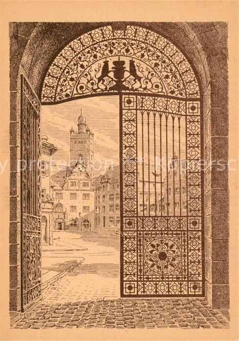 Darmstadt Schlosstor Künstlerkarte Karl Weise