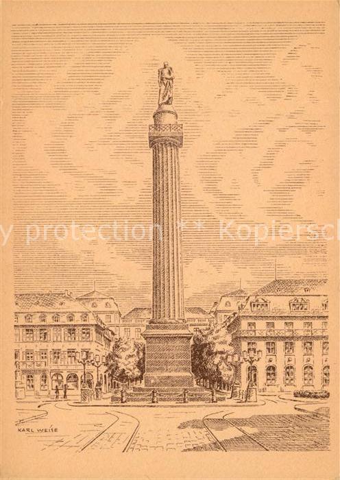 Darmstadt Ludwigsäule Künstlerkarte Karl Weise