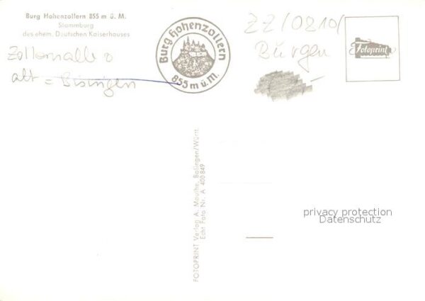 Hohenzollern Fliegeraufnahme Burg – Bild 2