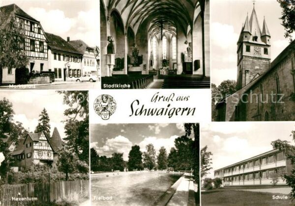 Schwaigern Marktplatz Kirche Hexenturm