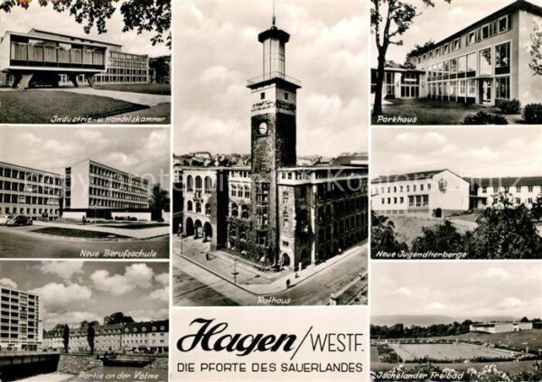 Hagen Westfalen Rathaus Jugendherberge Industrie- Hande