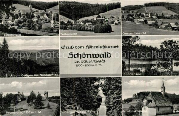 Schoenwald Schwarzwald Martinskapelle Wasserfall Brendturm
