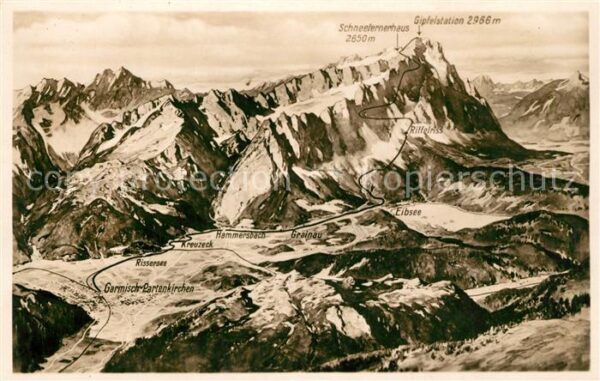 Zugspitze Ortungskarte Hammersbach Grainau Garmis