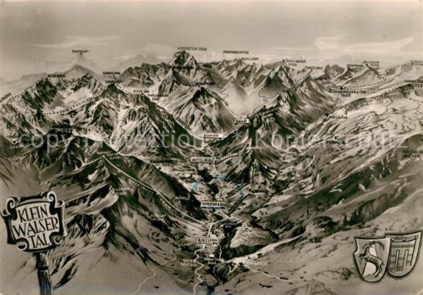 Riezlern Kleinwalsertal Vorarlberg Ortungskarte Hirschegg Mittelberg