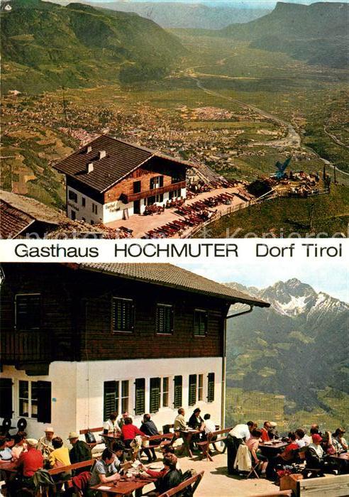 Dorf Tirol Gasthaus Hochmuter Terrasse