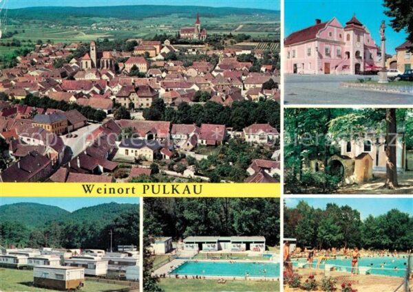 Pulkau Fliegeraufnahme Rathaus Camping Schwimm