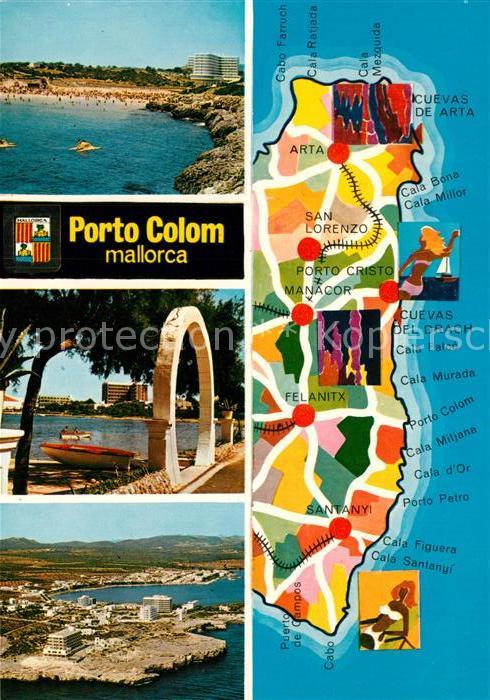 Porto Colom Panorama Fliegeraufnahme Gebietskarte