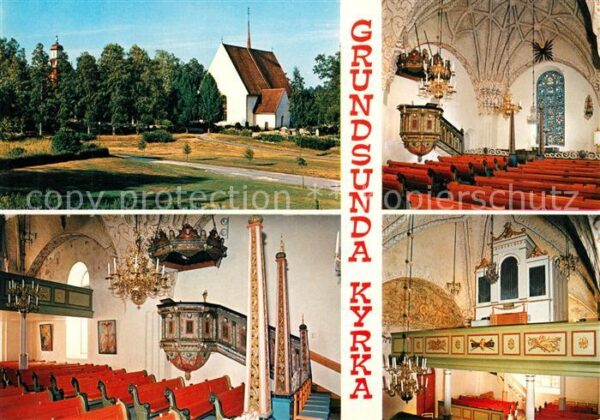Angermanland Grundsunda Kyrka Medeltidskyrka med tva