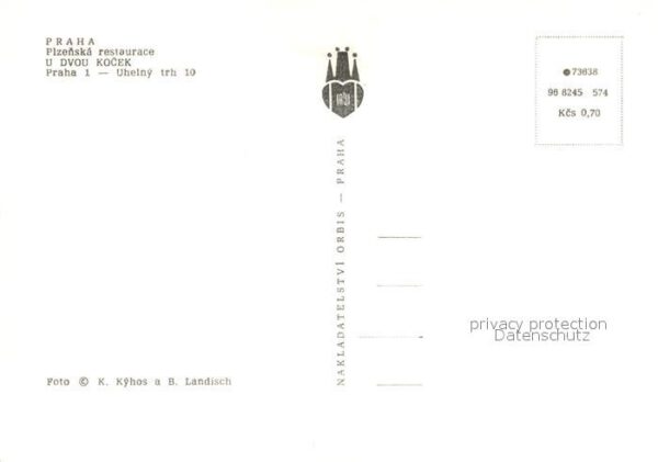Praha Prahy Prague Plzenska restaurace U Dvou Kocek – Bild 2