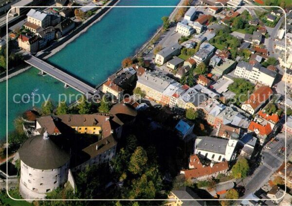 Kufstein Tirol Altstadt mit Festung Fliegeraufnahme