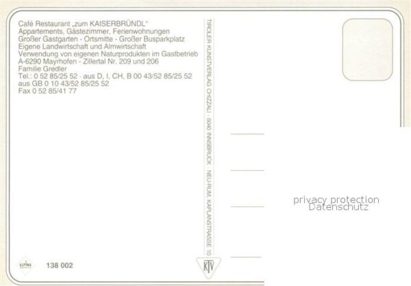 Mayrhofen Zillertal Cafe Restaurant Kaiserbründl – Bild 2