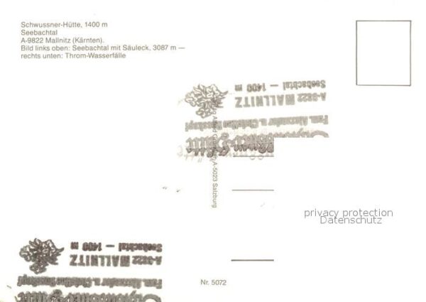 Mallnitz Kaernten Schwussner Hütte Seebachtal mit Säuleck – Bild 2