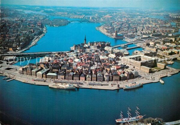 Stockholm Fliegeraufnahme med Gamla Stan Slottet