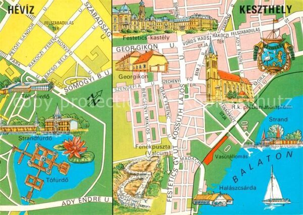 Heviz und Keszthely Stadtplan