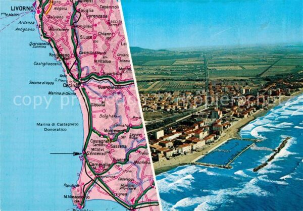 San Vincenzo Toscana Gebietskarte Fliegeraufnahme
