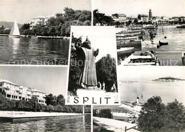Split Spalato Teilansichten Bootshafen Monument