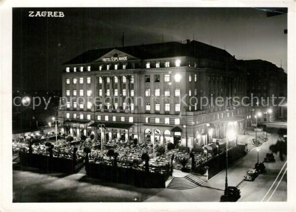 Zagreb Hotel Esplanade bei Nacht