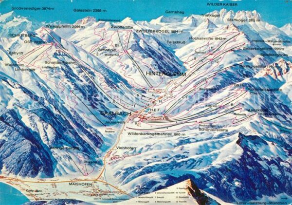 Saalbach-Hinterglemm Ortungskarte Viehhofen Maishofen Wilder