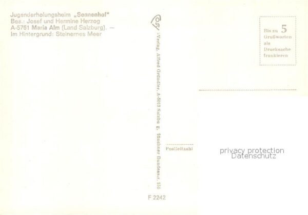 Maria Alm Steinernen Meer Jugenderholungsheim Sonnenhof – Bild 2