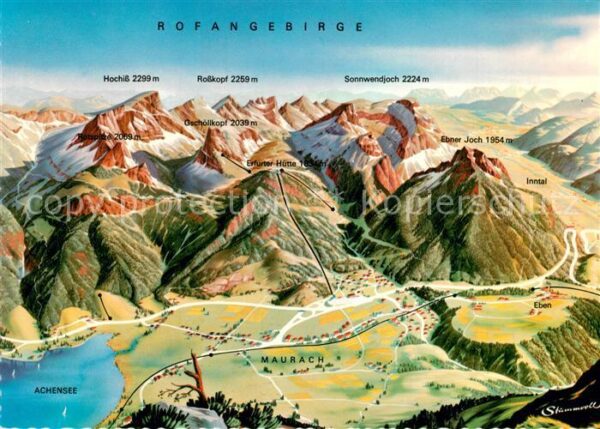 Maurach Achensee Ortungskarte Eben Sonnwendjoch Rosskopf