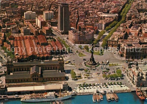 Barcelona Cataluna Puerta de la Paz Fliegeraufnahme