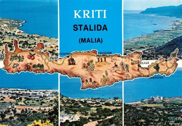 Kreta Crete Stalida Fliegeraufnahmen Lageplan