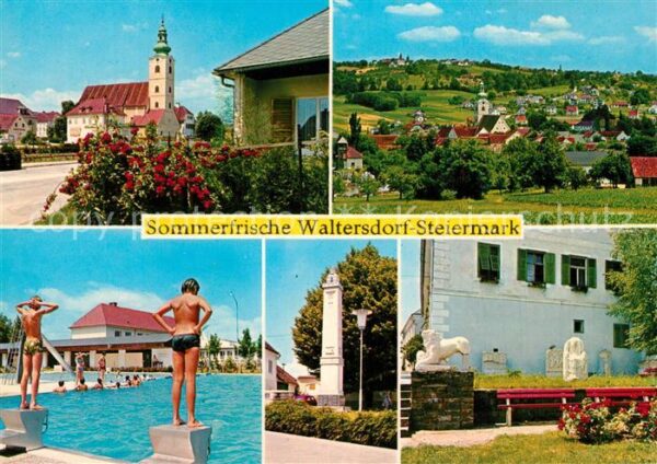 Waltersdorf Bad Waltersdorf Kirche Freibad Kriegerdenkmal Römische