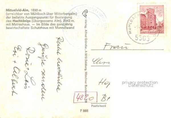 Muehlbach Hochkoenig Mittenfeld Alm – Bild 2