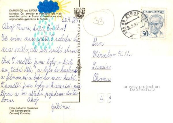 Kamenice nad Lipou Brunnen Bäume Denkmal – Bild 2