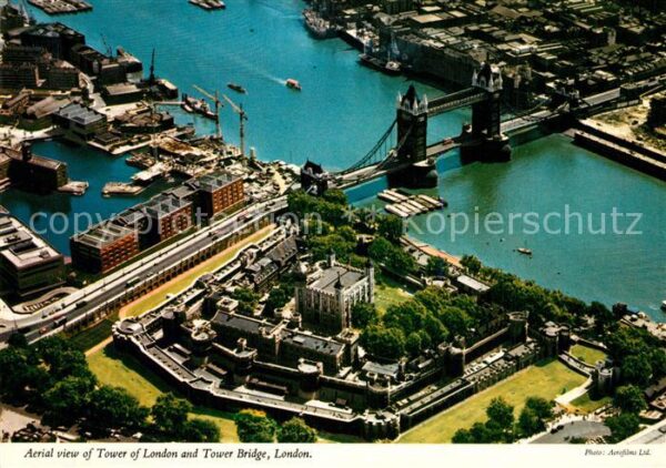 London Fliegeraufnahme Tower and Tower-Bridge