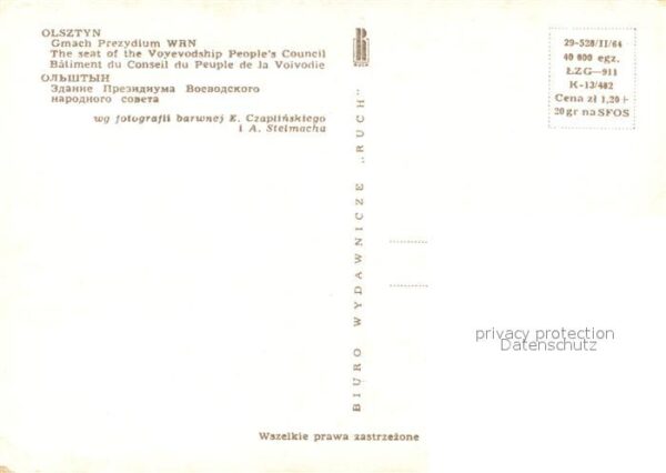 Olsztynek Hohenstein Batiment du Conseil du Peuple de la Voi – Bild 2