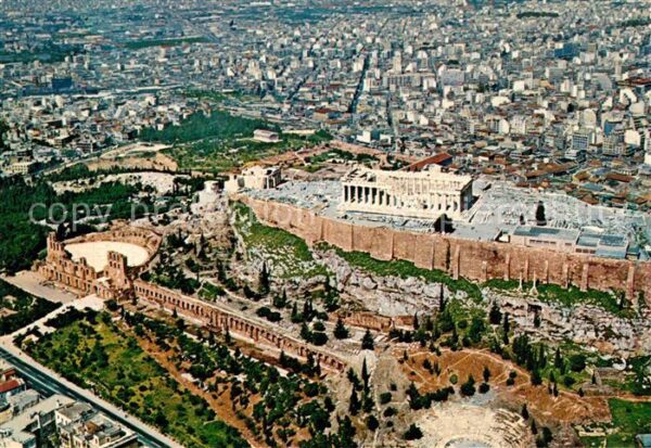 Athenes Athen Fliegeraufnahme mit Akropolsi
