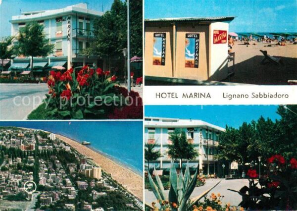 Lignano Sabbiadoro Fliegeraufnahme Hotel Marina Strand