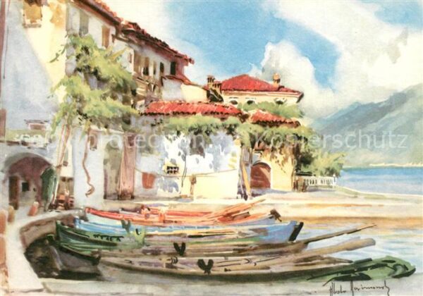 Limone sul Garda Il Porto dei Pescatori Künstlerkarte