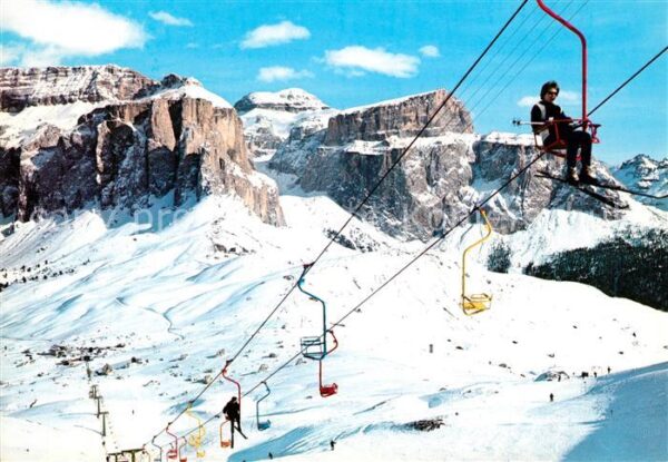 Passo Sella Seilbahn Piz Boe Winter