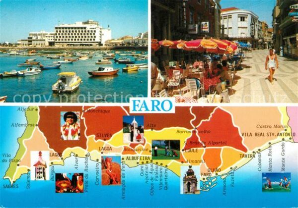 Faro Portugal Panoramakarte Hafen Stadtansicht