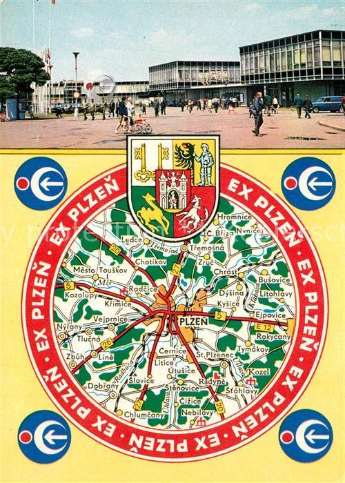Plzen Pilsen Stadtpanorama Stadtkarte
