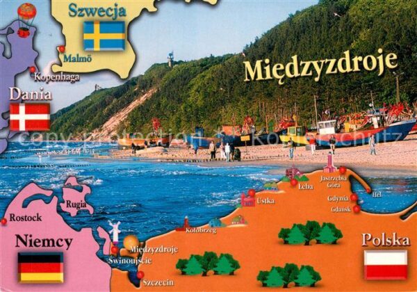 Miedzyzdroje Strand Panoramakarte