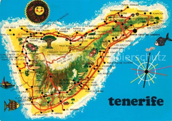 Teneriffa Panoramakarte Insel
