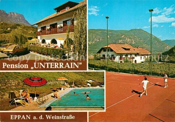 Eppan Suedtirol Pension Unterrain Tennisplatz Schwimmba