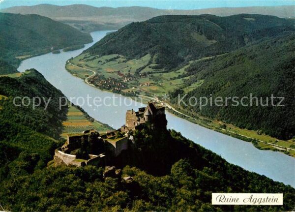 Aggstein Burgruine Fliegeraufnahme Donau