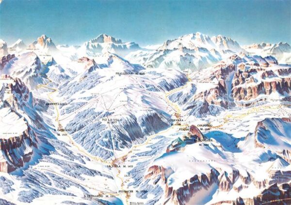 Colfosco Panoramakarte Winter