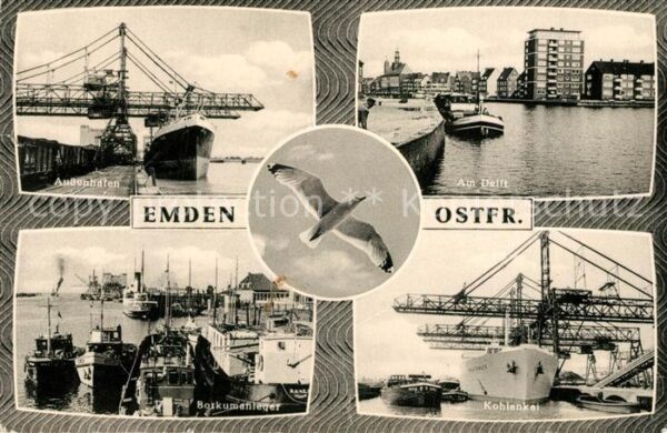 Emden Ostfriesland Aussenhafen Am Delft Borkumanleger Kohl